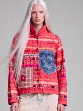 Vintage jacket with patch detail